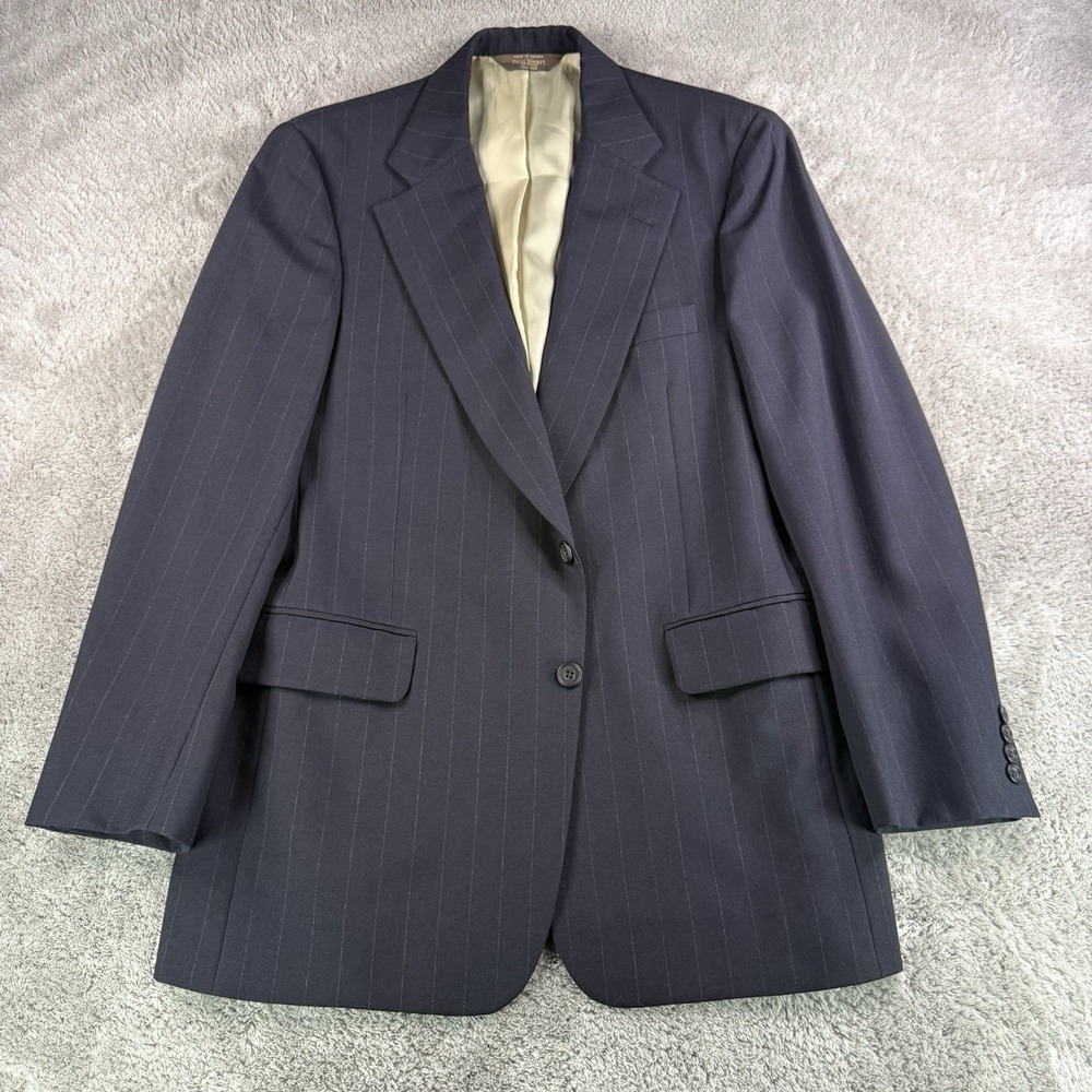Paul Stuart Mens 40L Navy Pinstripe Wool Blazer Sport Coat Semi Tall Canada